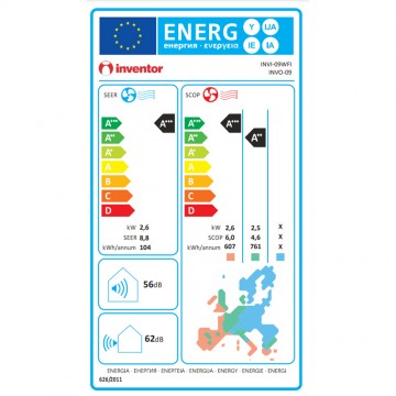Inventor Intellia INVI-09WFI/INVO-09 Κλιματιστικό Inverter 9000 BTU A+++/A+++ με Ιονιστή και Wi-Fi